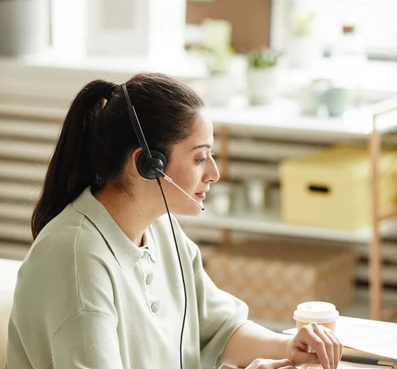 Professional virtual assistant working remotely